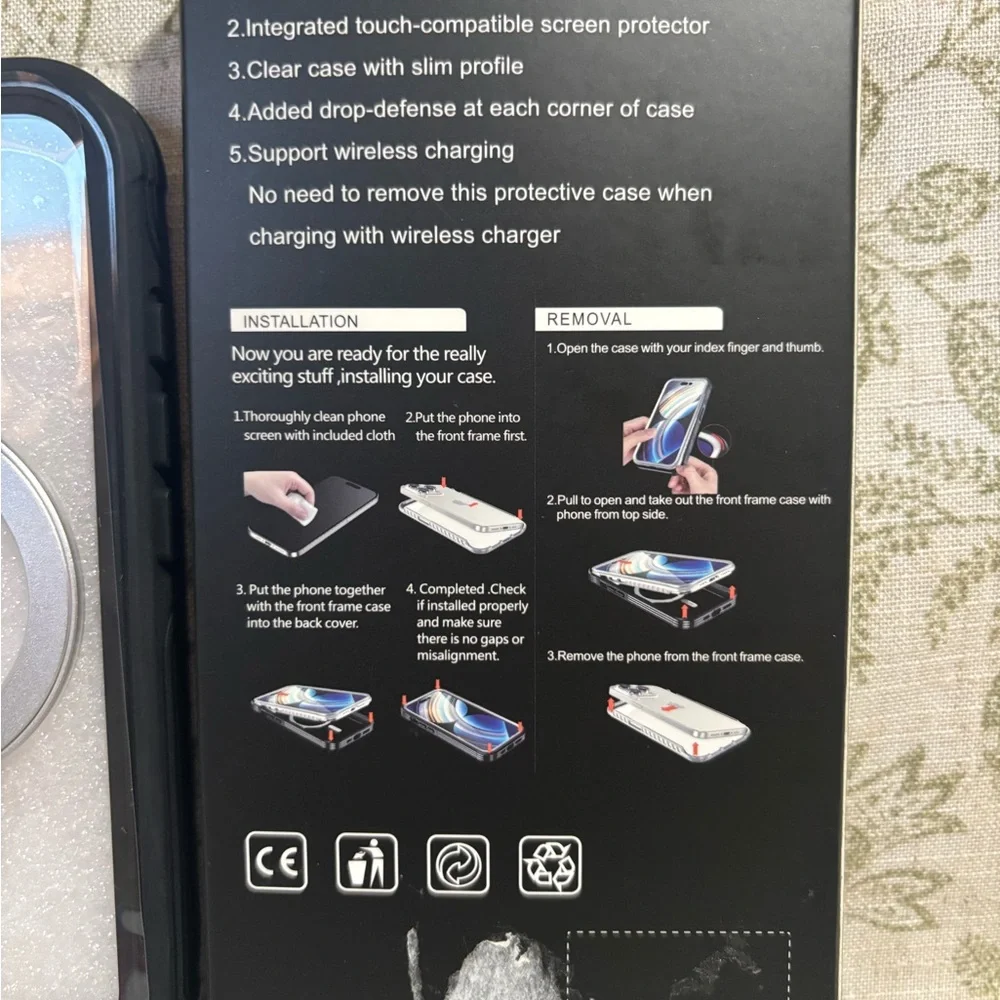 Black iPhone16 Case with Screen Protector
